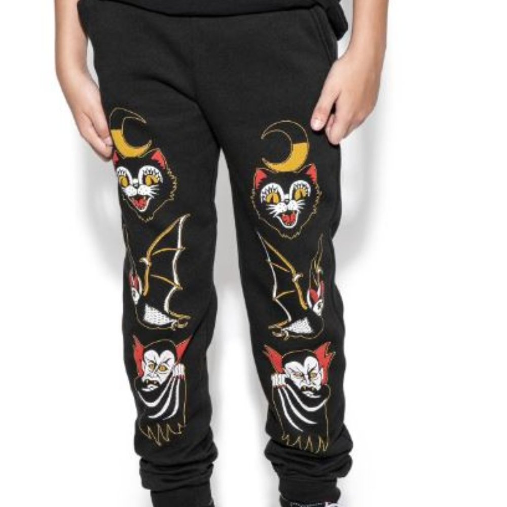 Moonlight Halloween Goth Joggers Punk Sweatpants Vampire Cat